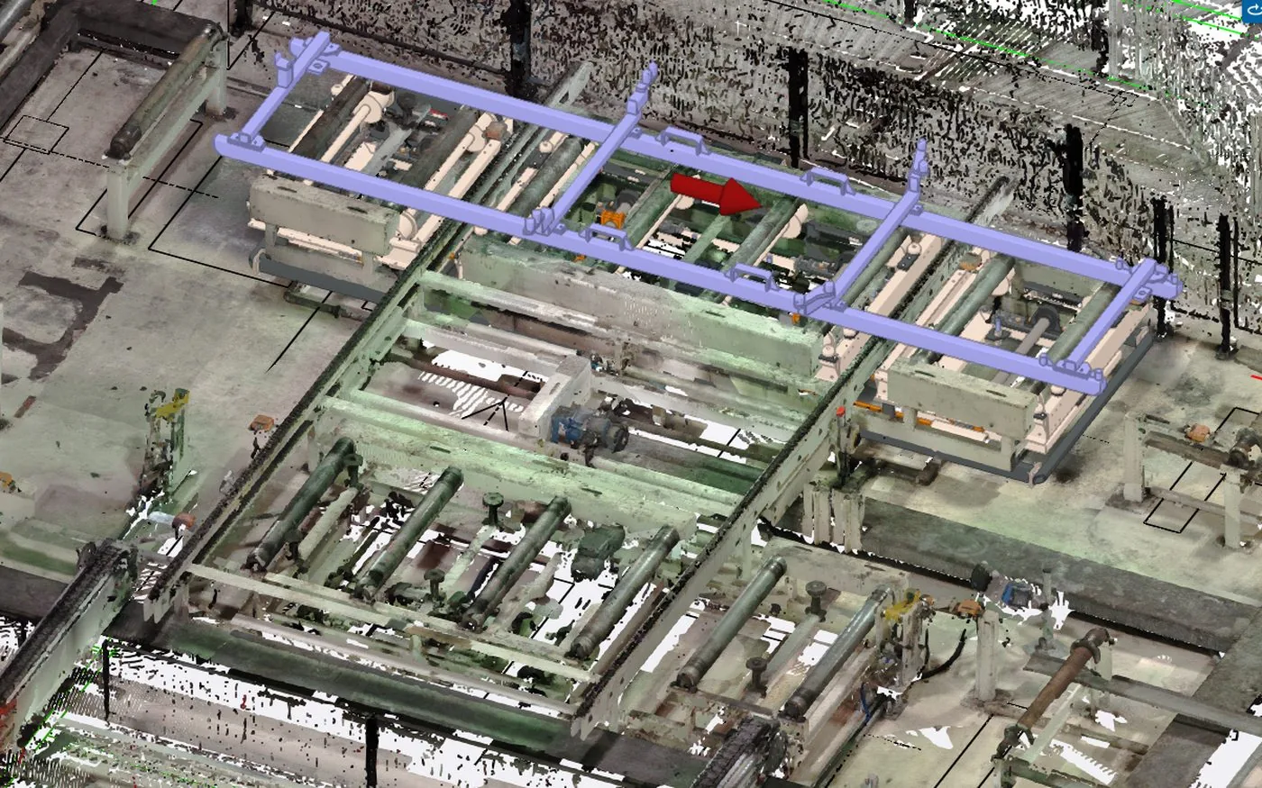 Detailausschnitt einer Punktwolke aus dem 3D-Laserscan